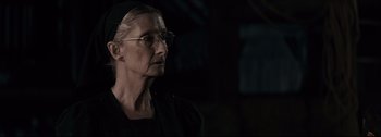 Movie still from “Women Talking” (2022), directed by Sarah Polley – Close Up shot, Over the shoulder angle