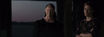 Movie still from “Women Talking” (2022), directed by Sarah Polley – Close Up shot, Low angle