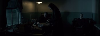 Movie still from “Women Talking” (2022), directed by Sarah Polley – Medium shot, Over the shoulder angle