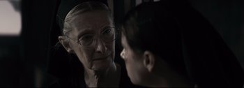 Movie still from “Women Talking” (2022), directed by Sarah Polley – Close Up shot, Over the shoulder angle