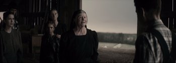 Movie still from “Women Talking” (2022), directed by Sarah Polley – Medium shot, Over the shoulder angle