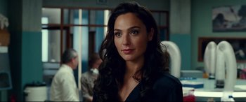 Movie still from “Wonder Woman 1984” (2020), directed by Patty Jenkins – Gal gadot as wonder woman in batman v; Close Up shot, Over the shoulder angle
