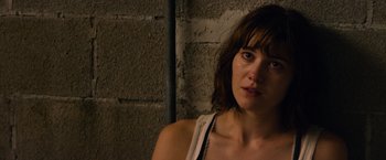 Movie still from “10 Cloverfield Lane” (2016), directed by Dan Trachtenberg – Close Up shot, Over the shoulder angle