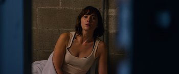 Movie still from “10 Cloverfield Lane” (2016), directed by Dan Trachtenberg – Medium shot, Over the shoulder angle