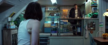 Movie still from “10 Cloverfield Lane” (2016), directed by Dan Trachtenberg – Medium shot, Over the shoulder angle