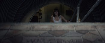 Movie still from “10 Cloverfield Lane” (2016), directed by Dan Trachtenberg – Medium shot, Low angle