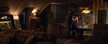 Movie still from “10 Cloverfield Lane” (2016), directed by Dan Trachtenberg – Wide shot, Over the shoulder angle