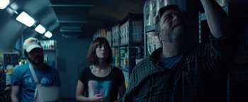 Movie still from “10 Cloverfield Lane” (2016), directed by Dan Trachtenberg – Medium shot, Over the shoulder angle
