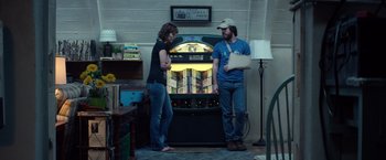 Movie still from “10 Cloverfield Lane” (2016), directed by Dan Trachtenberg – Medium shot, Over the shoulder angle