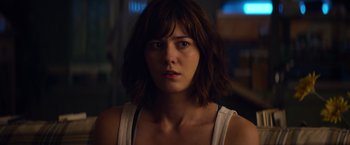 Movie still from “10 Cloverfield Lane” (2016), directed by Dan Trachtenberg – Close Up shot, Over the shoulder angle