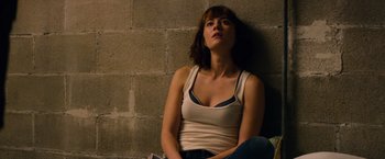 Movie still from “10 Cloverfield Lane” (2016), directed by Dan Trachtenberg – Medium shot, Overhead angle