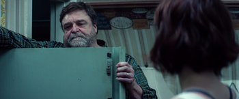 Movie still from “10 Cloverfield Lane” (2016), directed by Dan Trachtenberg – Medium shot, Over the shoulder angle