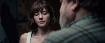 Movie still from “10 Cloverfield Lane” (2016), directed by Dan Trachtenberg – Close Up shot, Over the shoulder angle
