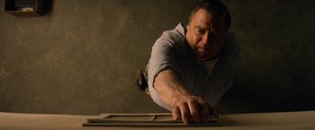 Movie still from “10 Cloverfield Lane” (2016), directed by Dan Trachtenberg – Medium shot, Low angle