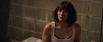 Movie still from “10 Cloverfield Lane” (2016), directed by Dan Trachtenberg – Close Up shot, Over the shoulder angle