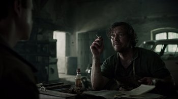 Movie still from “A Cure for Wellness” (2016), directed by Gore Verbinski – Medium shot, Low angle