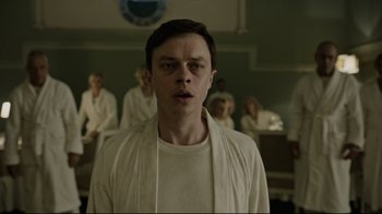 Movie still from “A Cure for Wellness” (2016), directed by Gore Verbinski – Medium shot, Low angle