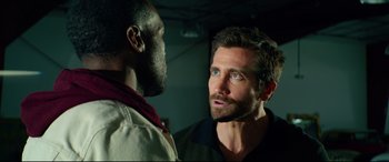 Movie still from “Ambulance” (2022), directed by Michael Bay – Close Up shot, Over the shoulder angle