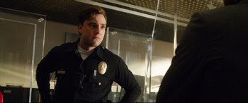 Movie still from “Ambulance” (2022), directed by Michael Bay – Medium shot, Low angle