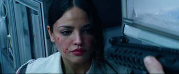 Movie still from “Ambulance” (2022), directed by Michael Bay – Close Up shot, Low angle