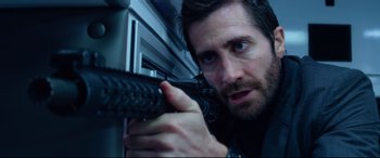 Movie still from “Ambulance” (2022), directed by Michael Bay – Close Up shot, Low angle