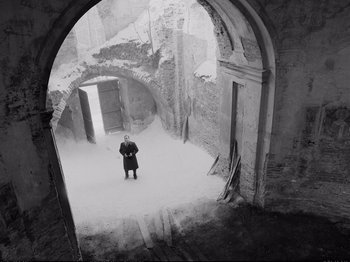 Movie still from “Cold War” (2018), directed by Pawel Pawlikowski – Extreme Wide shot, Low angle