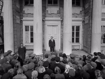 Movie still from “Cold War” (2018), directed by Pawel Pawlikowski – Wide shot, High angle