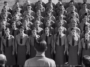 Movie still from “Cold War” (2018), directed by Pawel Pawlikowski – Wide shot, High angle