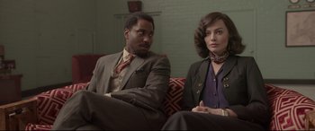 Movie still from “Amsterdam” (2022), directed by David O. Russell – Medium shot, Over the shoulder angle