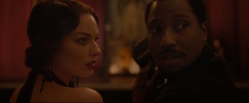 Movie still from “Amsterdam” (2022), directed by David O. Russell – Close Up shot, Over the shoulder angle