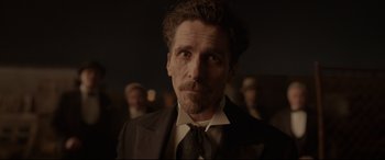 Movie still from “Amsterdam” (2022), directed by David O. Russell – Close Up shot, Over the shoulder angle