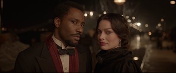 Movie still from “Amsterdam” (2022), directed by David O. Russell – Close Up shot, Over the shoulder angle