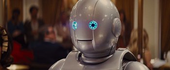 Movie still from “Argo” (2012), directed by Ben Affleck – The face of a silver robot; Close Up shot, High angle