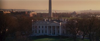 Movie still from “Argo” (2012), directed by Ben Affleck – A view of the white house and the washington monument; Extreme Wide shot, Low angle
