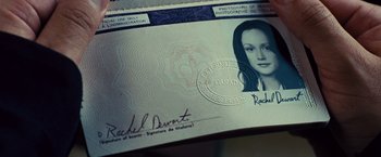 Movie still from “Argo” (2012), directed by Ben Affleck – A passport with a picture of a woman's face on it; Extreme Close Up shot, Overhead angle