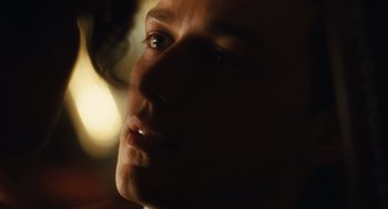 A man's face in the dark