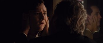 Movie still from “Bad Times at the El Royale” (2018), directed by Drew Goddard – A man looking at himself in the mirror; Close Up shot, Over the shoulder angle