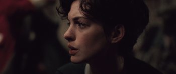 Movie still from “Becoming Jane” (2007), directed by Julian Jarrold – A woman's face in the dark; Close Up shot, Over the shoulder angle