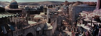 Movie still from “Ben-Hur” (1959), directed by William Wyler – An image of an ancient city in the middle of the day; Extreme Wide shot, High angle