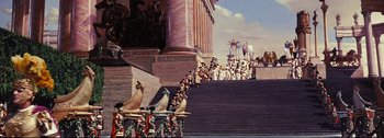Movie still from “Ben-Hur” (1959), directed by William Wyler – A group of people walking up a flight of stairs; Extreme Wide shot, High angle