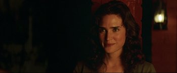 Movie still from “Blood Diamond” (2006), directed by Edward Zwick – A person with long brown hair; Close Up shot, Over the shoulder angle