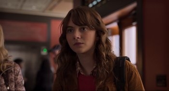 Movie still from “CODA” (2021), directed by Sian Heder – A person wearing a jacket; Close Up shot, Over the shoulder angle