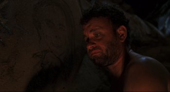 Movie still from “Cast Away” (2000), directed by Robert Zemeckis – A person with a beard; Close Up shot, Low angle