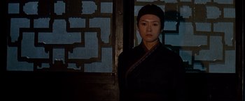 Movie still from “Crouching Tiger, Hidden Dragon” (2000), directed by Ang Lee – A person standing in front of an open door; Medium shot, Low angle