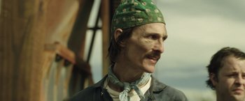 Movie still from “Dallas Buyers Club” (2013), directed by Jean-Marc Vallée – A person wearing a hat; Close Up shot, Low angle