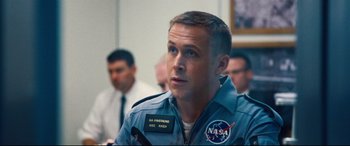 Movie still from “First Man” (2018), directed by Damien Chazelle – Close Up shot, Over the shoulder angle