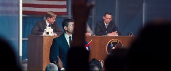 Movie still from “First Man” (2018), directed by Damien Chazelle – Medium shot, Over the shoulder angle