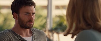 Movie still from “Gifted” (2017), directed by Marc Webb – A person talking to another person; Close Up shot, Over the shoulder angle
