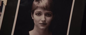 Movie still from “Gifted” (2017), directed by Marc Webb – A black and white photo of a woman's face; Extreme Close Up shot, High angle