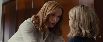 Movie still from “Gifted” (2017), directed by Marc Webb – A woman talking to another woman in front of a mirror; Close Up shot, Over the shoulder angle